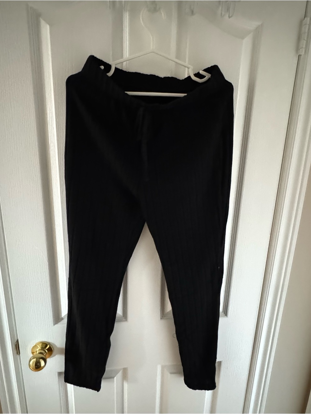 SHEIN Women's Frenchy Solid Color Knit Rib Elastic Waist Leggings
